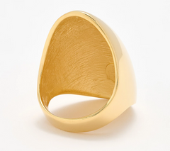 UltraFine 950 Silver Gold Tone Bold Statement Ring Size 10