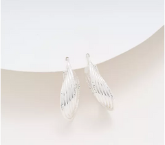 UltraFine 950 Silver 6-Row 1-1/4" Interlocking Hoop Earrings