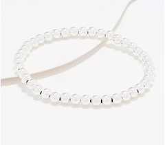 UltraFine 950 Silver Polished 5mm Bead Bracelet Small/Avg