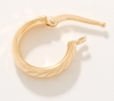 UltraFine 950 Silver Gold Tone Diamond Cut 1/2" Hoop Earrings