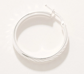 UltraFine 950 Silver Diamond Cut 1" Hoop Earrings