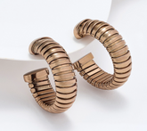 David Markstein Mocha Bronze 1" Tubogas Hoop Earrings