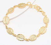 David Markstein 18KT Gold-Plated Sterling Religious Medallion Line Bracelet Small