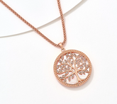 David Markstein Rose Clad Bronze Premiere Tree of Life Pendant with Chain