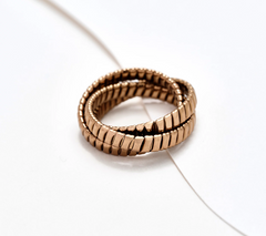 David Markstein Bronze Triple Tubogas Rolling Ring Size 6