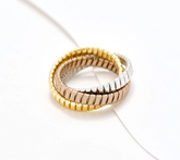 David Markstein Tri-Color Mocha Bronze Triple Tubogas Rolling Ring Size 7