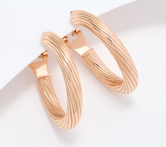 UltraFine 950 Silver Gold Clad 1" Hoop Earrings Omega Back