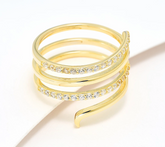 Diamonique Gold Clad Sterling Silver 4 Row Band Ring Size 8