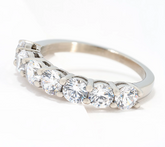 Steel by Diamonique Classic Half Eternity Band Ring Size 6