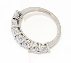 Steel by Diamonique Classic Half Eternity Band Ring Size 6