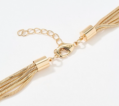Denim & Co. Goldtone Layered Chain Necklace