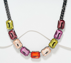 Denim & Co. Simulated Gemstone Necklace 16"L