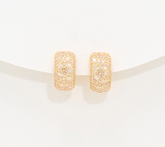 Diamonique Italia Gold Clad Sterling Silver Huggie Hoop Earrings