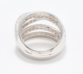 Diamonique Italia Sterling Silver Multi Layer Ring Size 10