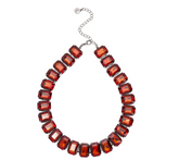 Carla Rockmore Collection Octagon Cut Jewel Amber Necklace 18"L