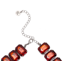 Carla Rockmore Collection Octagon Cut Jewel Amber Necklace 18"L