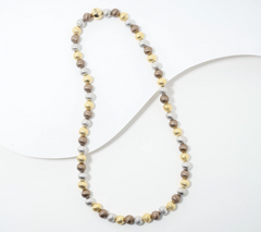 David Markstein Tri Color Mocha Bronze Satin 8mm Bead Magnetic Necklace