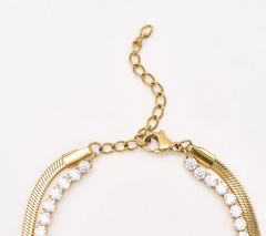 Steel by Diamonique Gold Clad Layered Necklace 18"