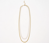 Steel by Diamonique Gold Clad Layered Necklace 18"
