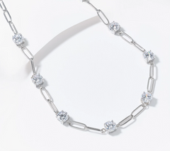 Steel by Diamonique Station & Link Necklace 18"L