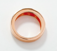 Diamonique x Melissa Mcgoff 14K Rose Gold Plated SS Heart Band Ring, Size 10
