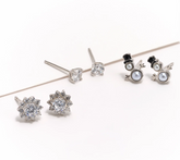 Diamonique x Erin Moseley Sterling Silver Set of 3 Holiday Stud Earrings