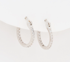 Diamonique Sterling Silver 4-Piece Holiday Gift Set with Jewelry Box