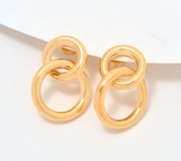David Markstein Yellow Bronze Double Circle Interlocking Earrings
