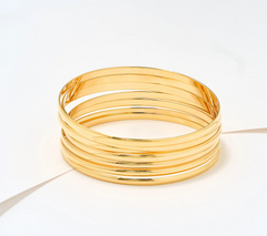David Markstein Yellow Premiere Bronze Set of 7 Luxe Slip on Bangles Large
