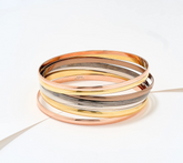 David Markstein Multi Color Premiere Bronze Set of 7 Luxe Slip on Bangles Avg