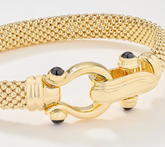 David Markstein Bronze Mesh Status Buckle Clasp Bangle Avg