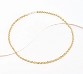 David Markstein Two Tone Yellow/White Sterling Silver Debut Twisted Herringbone Necklace, 18"