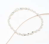 David Markstein White Sterling Silver Debut Twisted Herringbone Bracelet Small