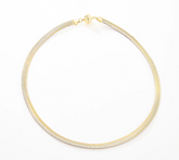 David Markstein 18" Yellow /Silver Bronze 6mm Reversible Omega Necklace w/ Magnet Clasp