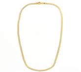 UltraFine 950 Silver Gold Tone Reversible 18" D/C Herringbone Chain Necklace