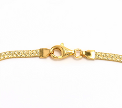 UltraFine 950 Silver Gold Tone Reversible 18" D/C Herringbone Chain Necklace