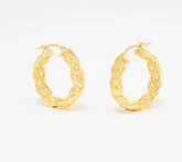 UltraFine 950 Silver Gold Plated Byzantine 1" Hoop Earrings