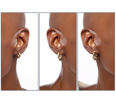 UltraFine 950 Silver Gold Clad Set of 3 Boxed Hoop Earrings