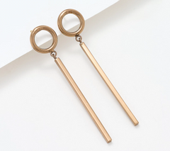David Markstein Mocha Bronze Bar Dangle Earring