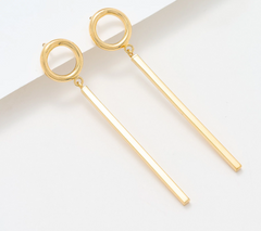 David Markstein Yellow Bronze Bar Dangle Earring