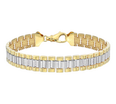 Silver Style Two Tone Chain Link Bracelet Small