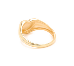 Silver Style Gold Clad Heart Icon Ring Size 8
