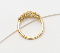 Steel by Diamonique Gold Tone Oval Band Ring Size 11