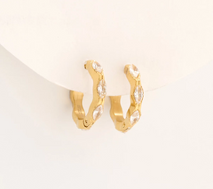 Steel by Diamonique Gold Tone Hoop Earring