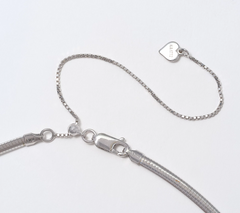Fire Light Lab Grown Diamond Radiant Omega Necklace 16"L