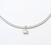Fire Light Lab Grown Diamond Radiant Omega Necklace 16"L