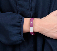 Steel by Design Crystal Studded Leather Bracelet Small