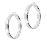 UltraFine Silver 1-1/2" Polished Round Hoop Earrings