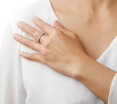 Diamonique 14K Clad Sterling Silver Paw Print Charm Ring, Size 5