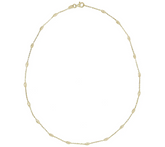 Veronese 18K Gold Clad 16" Diamond Cut Bead Necklace